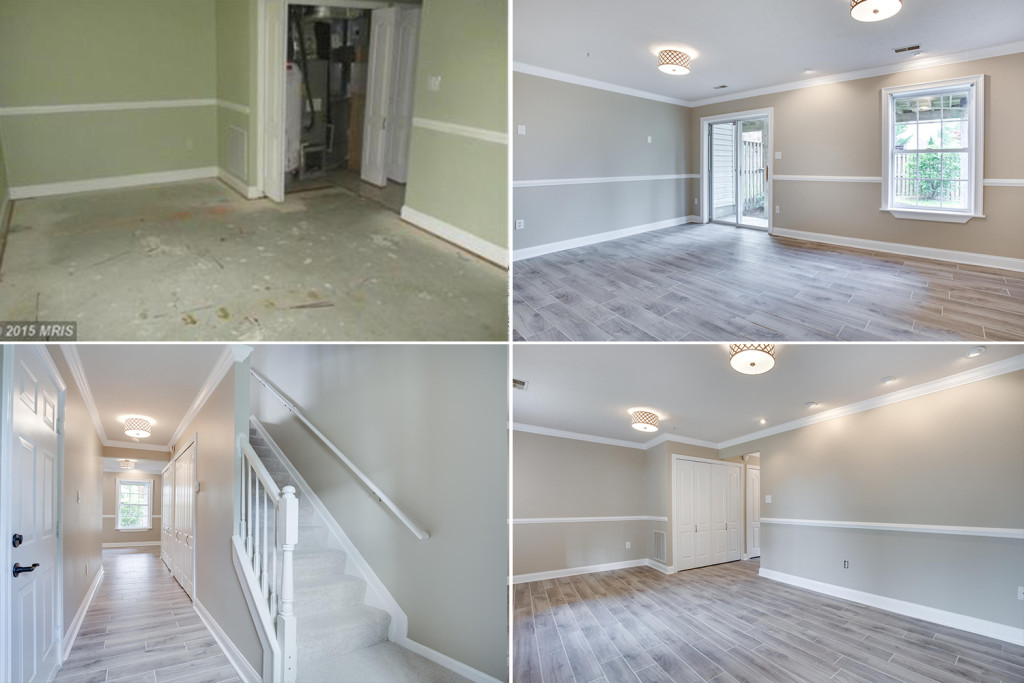 More Before/After Entry Level Rec Room with Walkout to Basement